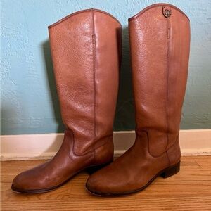 Frye Brown Heeled Boots with Equestrian Elegance